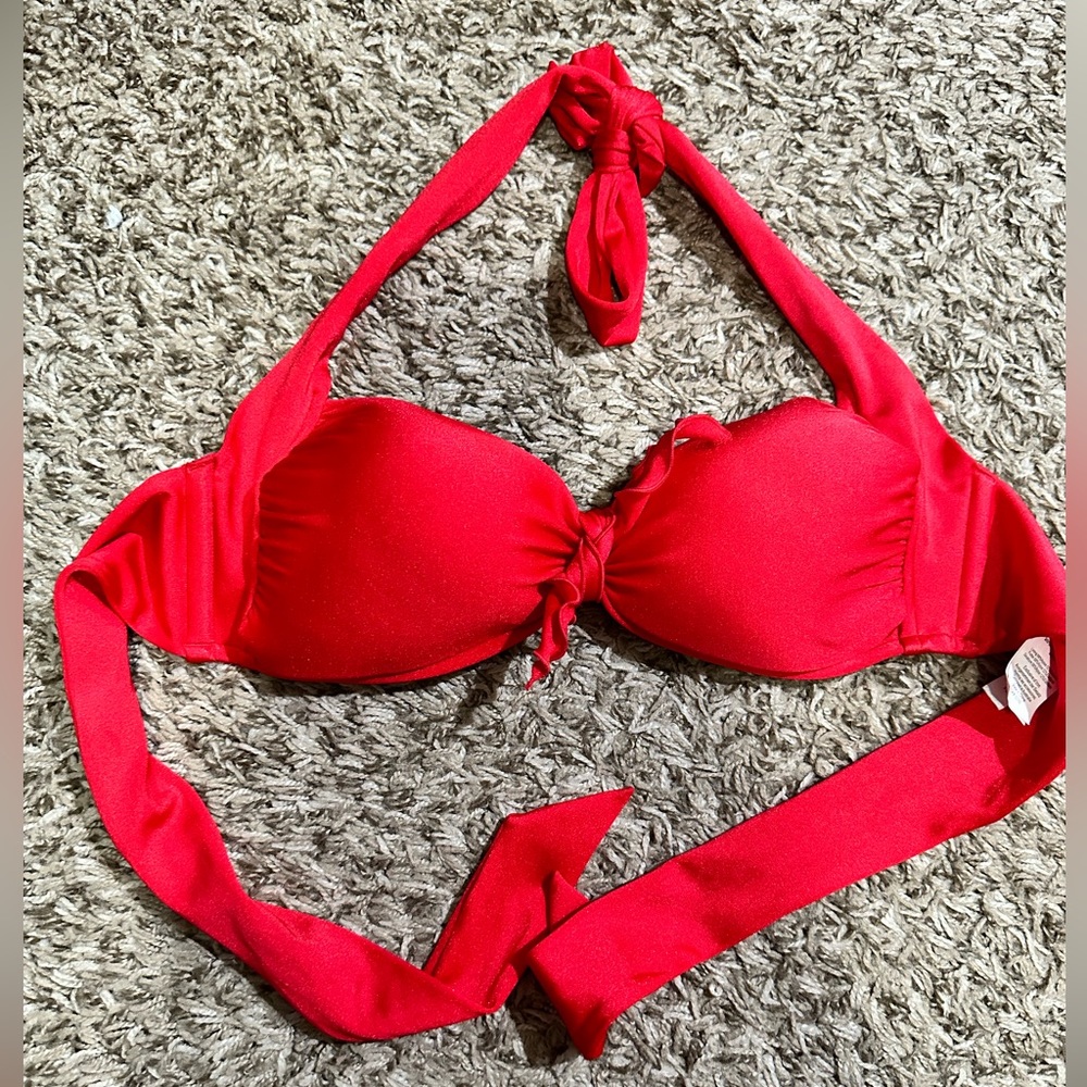Seafolly molded tie front halter bikini top